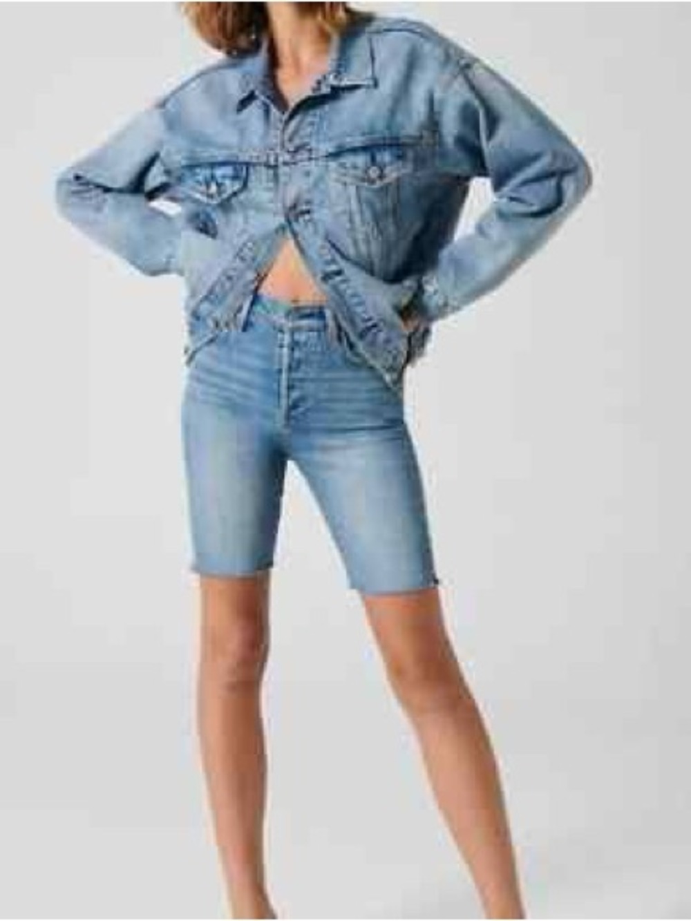 Denim Forum Aritzia The Yoko Bermuda Short Women’s Denim Cutoff High Rise Shorts